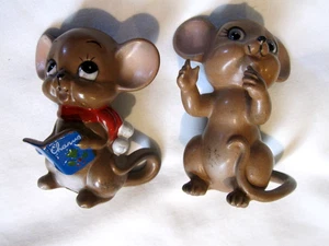 2-De Colección JAPÓN Josef Originales Ratones Ratón Navidad Estatuillas Minitura 2-1/2" y 2-3/4" H - Imagen 1 de 13