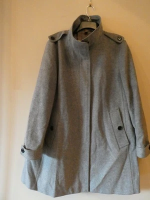 Abrigo Burberry London Pea Cachemira Lana Virgen Gris Abrigo Talla 14 Foto 1 de 4
