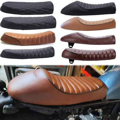 Asiento de colección plano y jorobado para motocicleta Café Racer para Honda CB Suzuki Yamaha Foto 1 de 4