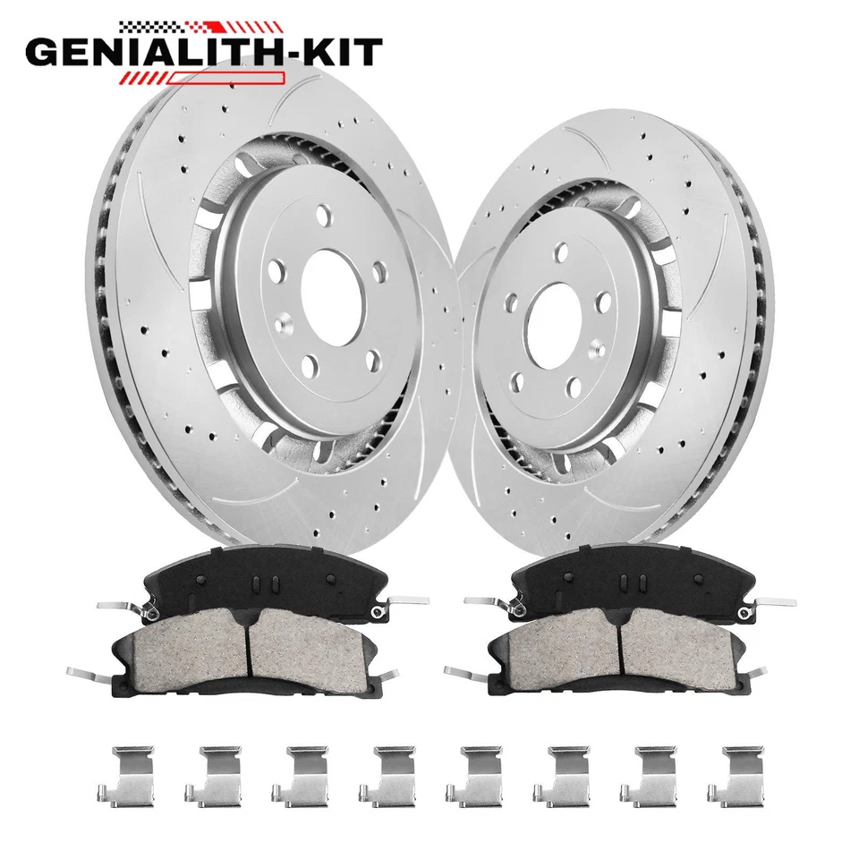 Front Disc Rotors + Ceramic Brake Pads Kit for Ford Explorer Taurus Flex MKS MKT Foto 1 de 4