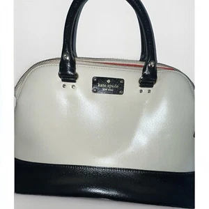 KATE SPADE Berkeley Lane Rachelle Small Satchel Porcelain White & Black Leather - Picture 1 of 7