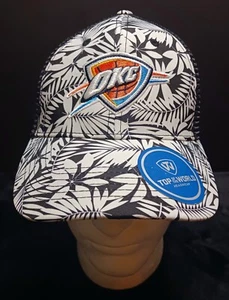 OKC Thunder Hat Snapback Back & White Leaf Pattern NBA Top Of The World - Picture 1 of 6