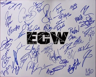 RVD Mick Foley Stone Cold Steve Austin Rey Mysterio + Signed ECW 16x20 Photo WWE - Image 1 of 4