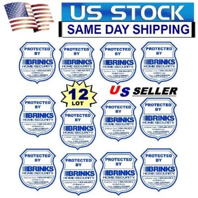 12 WATERPROOF BRINKS ADT HOME SECURITY ALARM SYSTEM WARNING STICKER DECAL SIGNS - Image 1 of 4