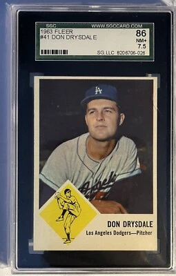 1963 Fleer SGC 7.5 Don Drysdale - Imagem 1 de 2