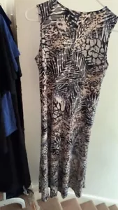 Attitudes by Renee Damen Palmenmuster U-Ausschnitt ärmelloses Maxikleid LP neu ohne Etikett - Bild 1 von 2
