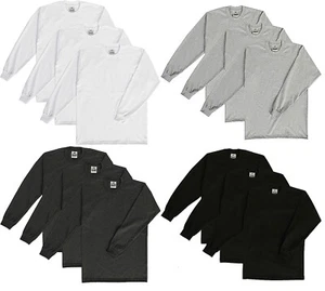 Pro Club 3-Pack Heavyweight Cotton Long Sleeve T-Shirt Regular & Tall Sizes - Picture 1 of 18