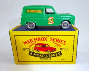 Matchbox No. 59A "Singer" Van DARK green silver wheels mint/boxed - Picture 1 of 15