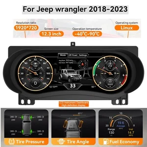 For Jeep Wrangler 2018-2023 12.3"Car LCD Instrument Digital Cluster Speedometer - Picture 1 of 19