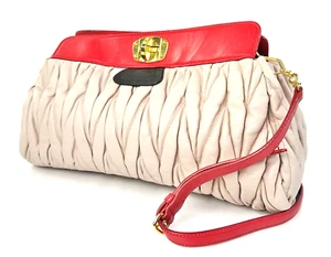 Auth MIU MIU Pastel Pink Leather Shoulder Bag Purse #60486 - Picture 1 of 17