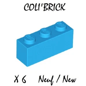 Lego 3622 - 6x Briques / Brick 1x3 - Bleu F. / Blue Dark Azure - 45505 NEW NEUF - Imagen 1 de 1