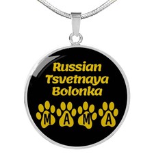 Russian Tsvetnaya Bolonka Mama Circle Necklace Stainless Steel or 18k Gold 18-22