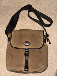 Fossil Brown Canvas crossbody bag. Heavy duty, sturdy material. - Picture 1 of 15