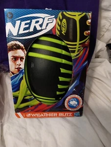 Nerf Weather Blitz Black & Green All Weather Foam Football New Sealed Fast Shipp - Picture 1 of 8