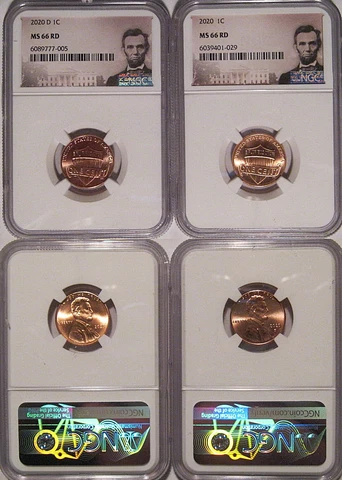 2020 P & D Lincoln SHIELD Cent 2 Coin Set 1c NGC MS 66 RD Lincoln Label Cover