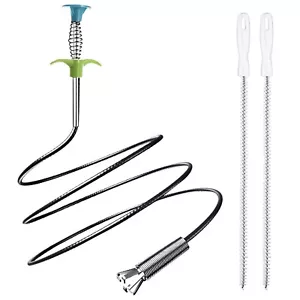 63inch Flexible Hair Drain Clog Remover Tool(1pcs), 17.8inch Cleaning Brush(2... - Picture 1 of 7