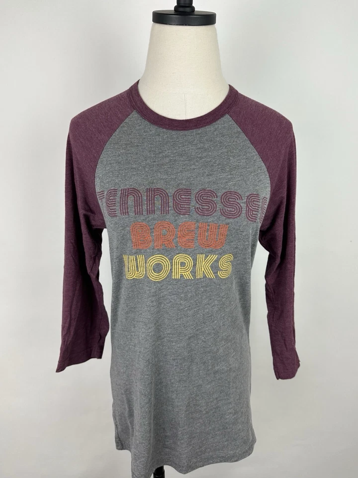 Camiseta TENNESSEE BREW WORKS MUJER S Raglán Camiseta de Béisbol Tri-mezcla Gris Cerveza Foto 1 de 4