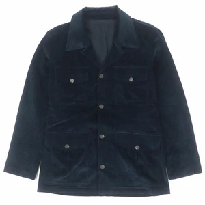 GUCCI Vintage 15305 Tom Ford Period Corduroy Logo Button Jacket Navy 48 Made in  - Picture 1 of 10