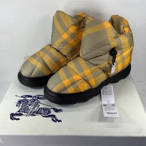 🔥 Burberry Karo Kordelzug Kissen gepolstert gelb Schneestiefel (Größe 42,5) | NEU ✅ - Bild 1 von 12