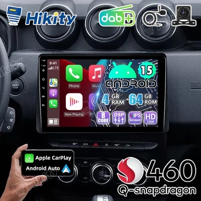 DAB+ 8-Core 4+64GB CarPlay Android 15 Autoradio für Dacia Duster 2 Navi RDS DSP - Bild 1 von 4