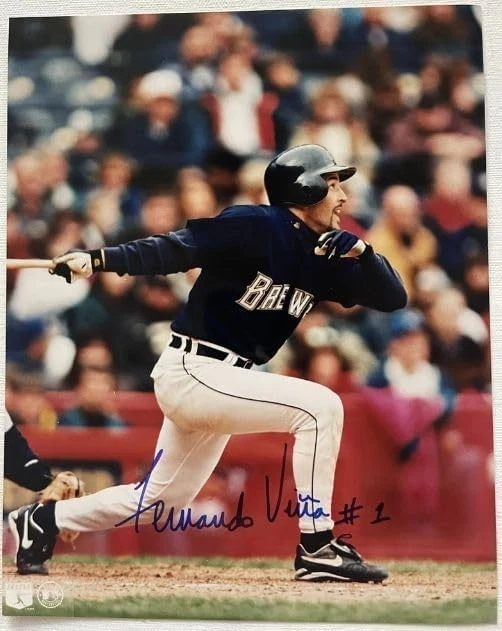 Foto brillante autografiada firmada por Fernando Viña de 8x10 Milwaukee Brewers Foto 1 de 1