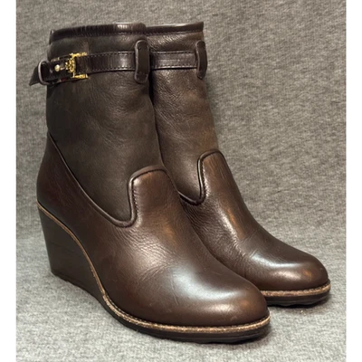 Botas Tory Burch Primrose Cuero Marrón Imitación Piel Cremallera - Mujer 8 Foto 1 de 4