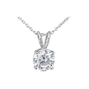 2 1/2ct F SI2 Round Natural Certified Diamond 18k Gold Classic Solitaire Pendant - Picture 1 of 2
