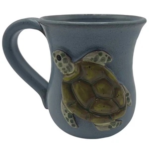Taza de cerámica Mudworks tortuga marina azul cerámica taza de café náutica hecha a mano en EE. UU. - Imagen 1 de 4