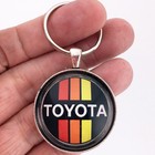 Vintage Toyota Stripe Badge Emblem Logo Celica Corolla 1.2" Diameter Keychain