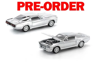 (Pre-order) POPRACE 1/64 SHELBY MUSTANG GT500 - SILVER CHROME Model Car - Image 1 of 4