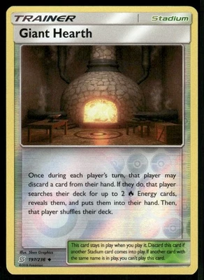 Giant Hearth 197/236 Uncommon Reverse Holo NM Pokemon SM - Unified Minds - Image 1 of 2