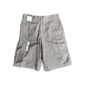 Carhartt youth brown carpenter shorts size 14 cotton canvas new with tags - Picture 1 of 10