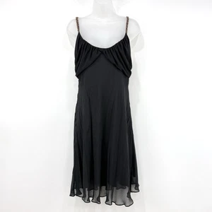 VTG Y2K Nine West Silk Dress Women's 12 Babydoll Beaded Fairy Grunge Romantic - Picture 1 of 12