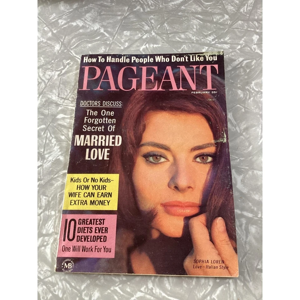 Pageant Magazine February 1965 Sophia Loren Love Italian Style Vintage Retro - Imagem 1 de 4
