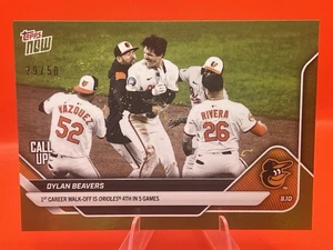 Dylan Beavers 2025 Topps Now #688 Gold Foil 29/50 1st Walk-Off Call-Up Orioles - Picture 1 of 2