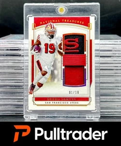 2019 Panini National Treasures Deebo Samuel Rookie Dual Materials Holo Gold #/10 - Picture 1 of 2
