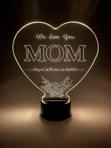 Personalized Memorial Sympathy In Loving Memory Mom DAD LED 16 color light stand - Picture 1 of 6