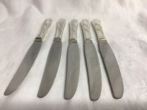 1950 Bridal Wreath Tudor Plate by Oneida Community Dinner Knife Lot of 5 - Picture 1 of 6