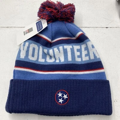 Volunteer Traditions Tristar Toboggans Blue Red Navy Pom Beanie New - Image 1 of 4