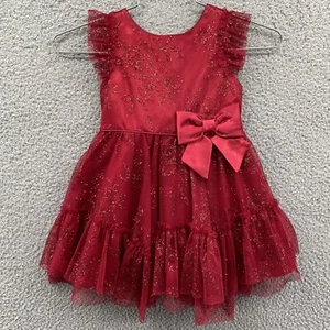 Jona Michelle Toddler Girls Size 3T Red Glittery Sleeveless Holiday Dress - Picture 1 of 5