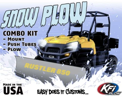 NEW HOLLAND RUSTLER 850 - All Years -  KFI UTV 66" Snow Plow Combo Kit - Imagem 1 de 4