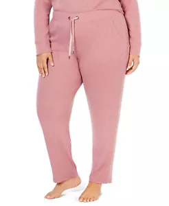 Alfani Womens Plus Size Ribbed Soft Knit Joggers, Mesa Rose, XXXL - Picture 1 of 1