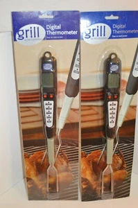 U PICK GRILL Gabel mit Digital THERMOMETER BBQ Akku leicht ablesbarer Bildschirm Neu - Bild 1 von 11