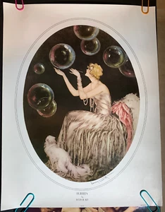 BUBBLES VINTAGE 1970er LITHOGRAPHIE FARBPOSTER von LOUIS ICART 18"x 23" - SCHÖN! - Bild 1 von 9