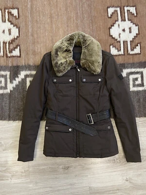 Chaqueta aislante Belstaff Silver Prince para mujer con ribete de piel motociclista talla 42/M Foto 1 de 4