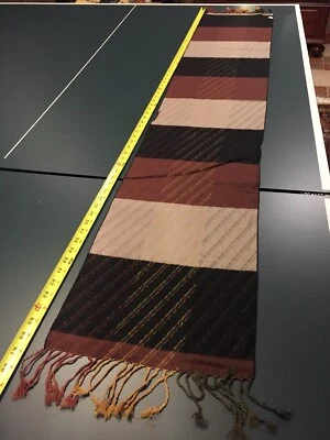 "Bufanda Larga Unisex 100% Pura Seda Gruesa Invierno Bufanda Navidad Vacaciones 69""x12""" Foto 1 de 4