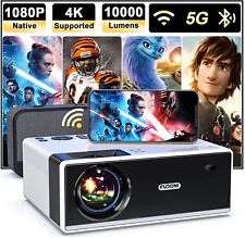 Projector 10000L Bluetooth 5G WiFi 4K Supported Native 1080P 300" Tv Stick/Usb/P