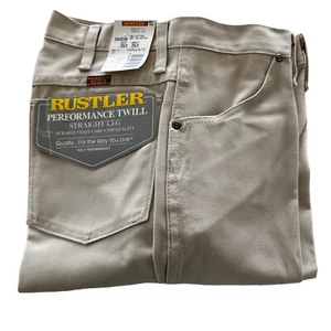 Rustler Jeans Mens 30x30 Tan Western 80s Actual 28 x 29.5 New Old Stock USA - Picture 1 of 11