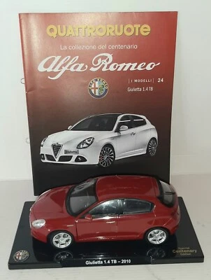 ALFA ROMEO GIULIETTA 1.4 TB 2010 CON FASCICOLO HACHETTE CENTENARIO 1/24 NO BOX - Immagine 1 di 2