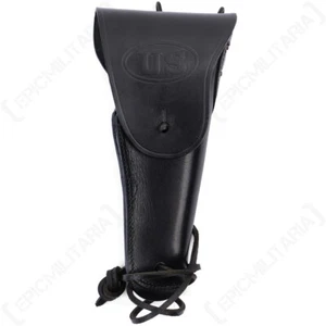 US M1916 Colt Pistol Holster - Black Leather USA WW2 Repro Army Military New - Picture 1 of 5